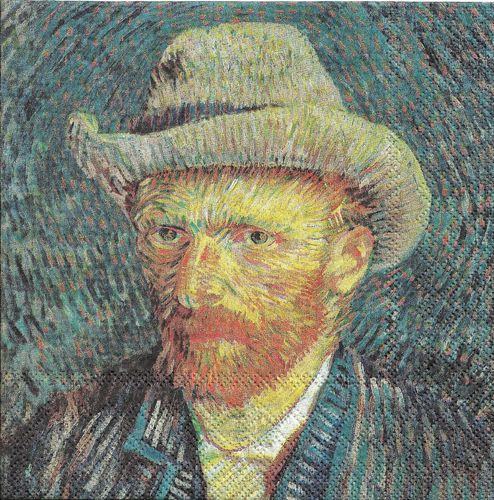 2 Paper Napkins Van Gogh Self-Portrait