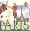 2 Paper Napkins Paris Symbols