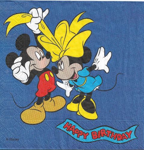 4 Serviettes papier Mickey & Minnie