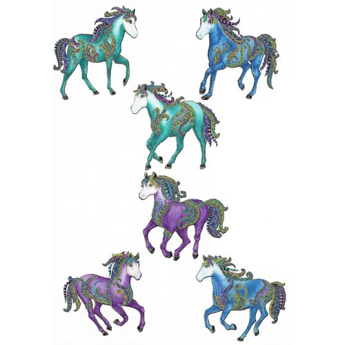 6 Iron-on patch Horses
