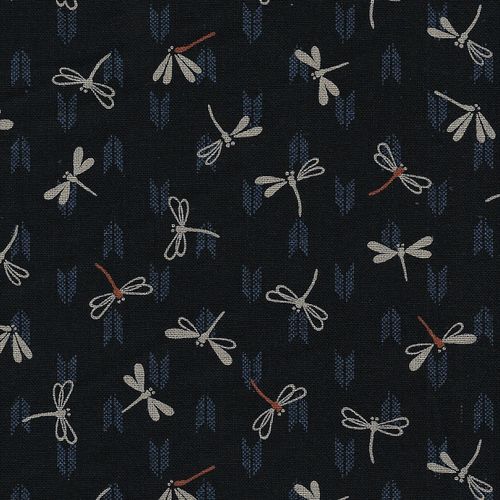 Japanese Fabric Tombo navy blue 45x54