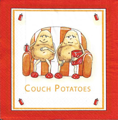 2 Paper Napkins Couch Potatoes