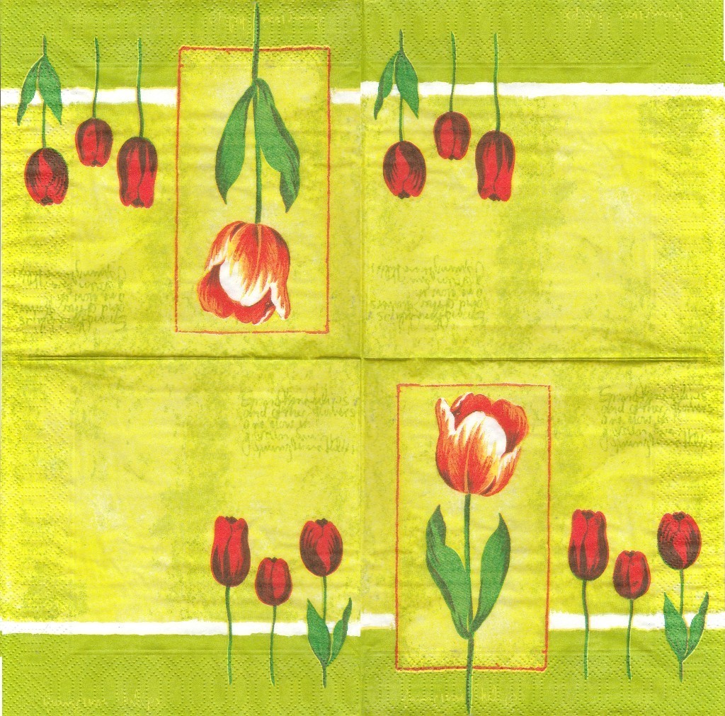 Lot de 2 Serviettes en papier Tulipes & Muscari Decoupage Collage Decopatch 