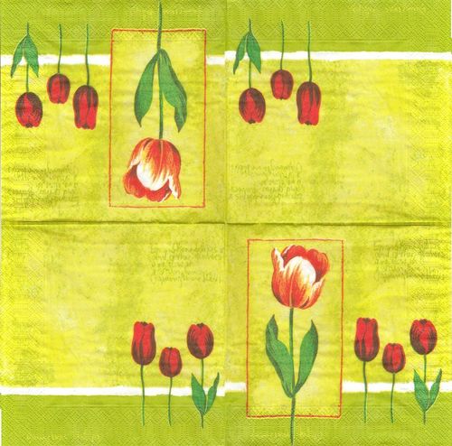 2 Serviettes papier Tulipes