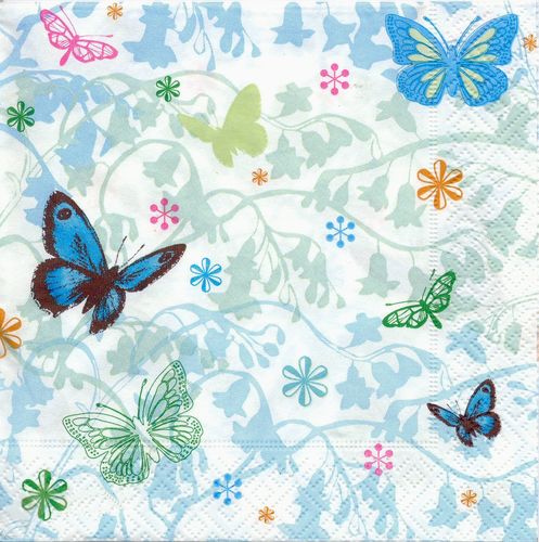 2 Paper Napkins World of Butterflies