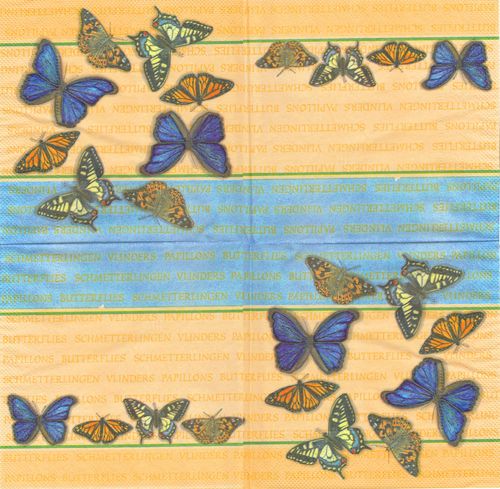 2 Serviettes papier Papillons