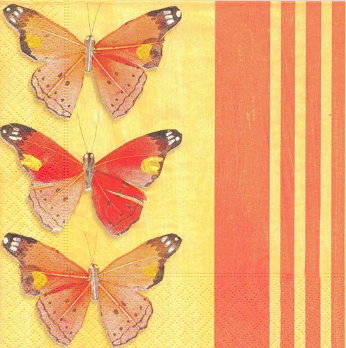 2 Serviettes papier Trois Papillons