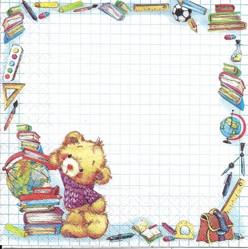 2 Paper Napkins Cute Back to School