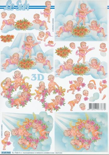 3D Decoupage Sheet Little Angels