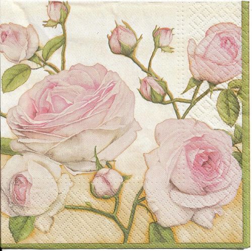 2 Paper Napkins Beauty Roses
