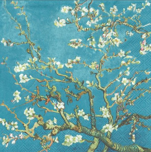 4 Serviettes papier Van Gogh Amandier en Fleurs
