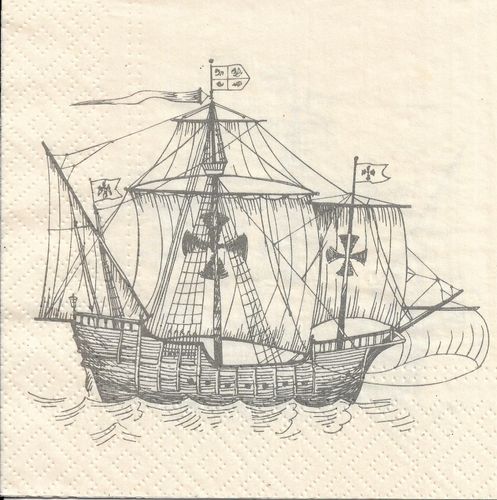 4 Paper Napkins Sailing Ship