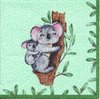 4 Serviettes papier  Maman Koala & son bébé