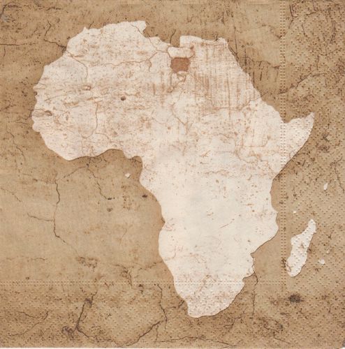 2 Serviettes papier Carte d'Afrique