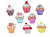 8 Patch Thermocollant Tissu Cupcakes