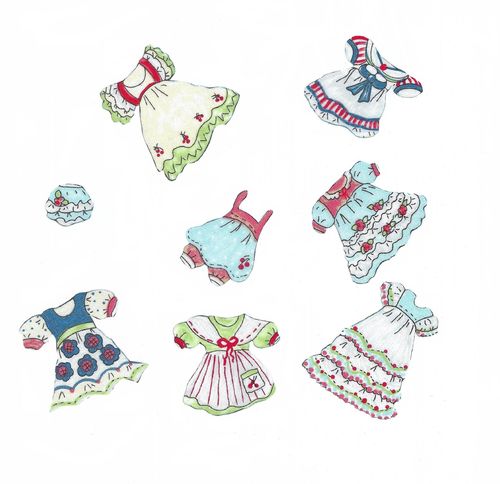 8 Iron-on patch Cupcakes baby dresses
