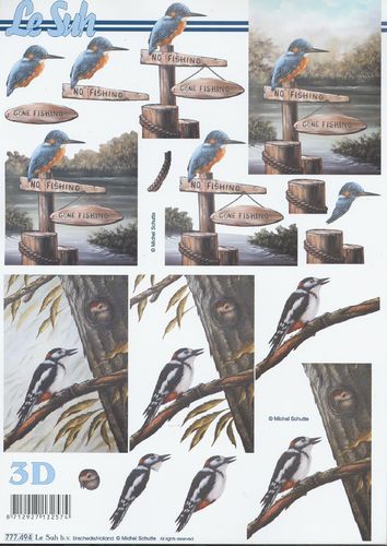 3D Sheet A4 777.494 Bird Kingfisher