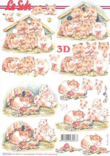 Feuille 3D A4 8215.521 Hamsters