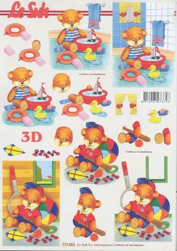 3D Sheet A4 Teddy Bear