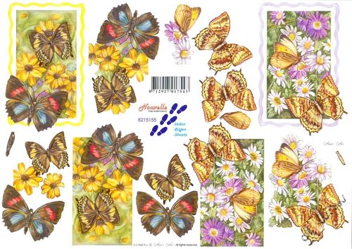 Feuille 3D 8215.155 Fleur Papillon