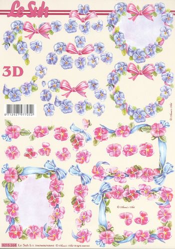 3D Sheet A4 8215-268 Flowers Frame