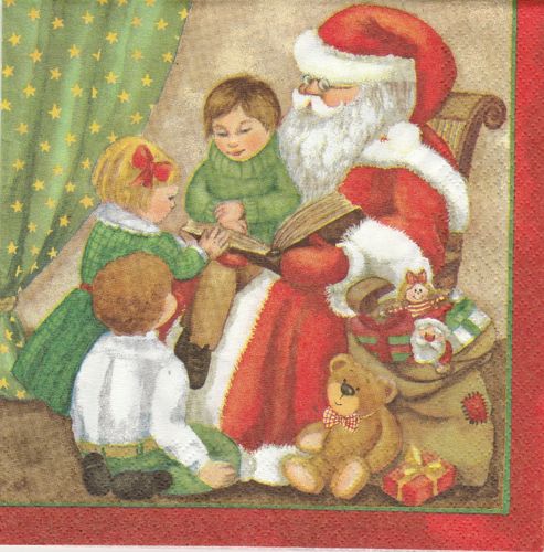 2 Serviettes papier Père Noël enfants