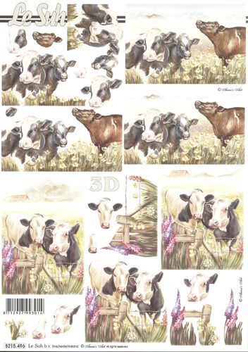 3D Sheet A4 8215-496 Cow
