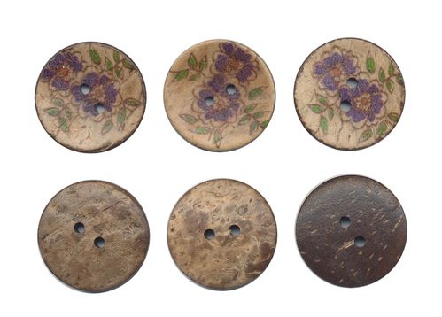 Coco Buttons 30 mm Sewing x 3 Flowers