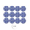 12 boutons résine Vichy bleu f 13 mm