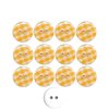 12 Gingham Resin Buttons jaune 13 mm