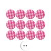 12 Gingham Resin Buttons Pink 13 mm
