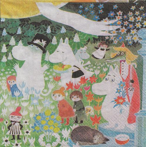 4 Paper Napkins Moomins In a Meadow