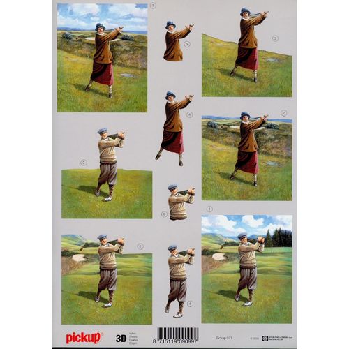 Feuille 3D A4 Pickup-071 Golf Sport