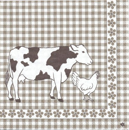 2 Serviettes papier Vache hollandaise