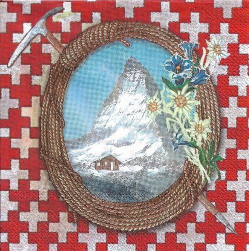 4 Paper Napkins Alpes Edelweiss