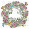 4 Paper Napkins Wreath of Flowers