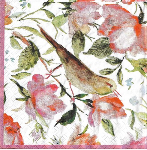 4 Paper Napkins Persian Rose and Nightingale