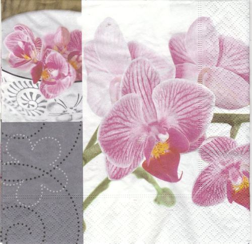 2 Serviettes papier orchidées