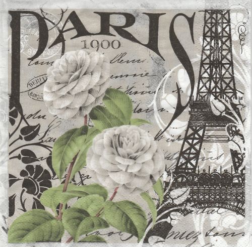 2 Serviettes papier Paris 1900