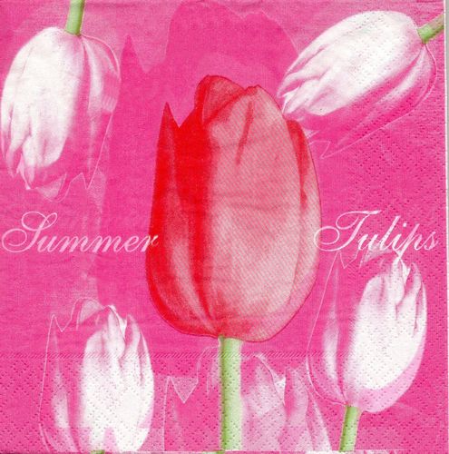 2 Paper Napkins Summer Tulip