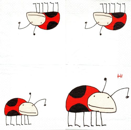 2 Paper Napkins LadyBug