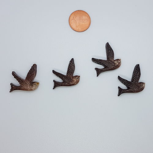 4 Birds for Scrapbooking 2,4x2,3x0,4 cm