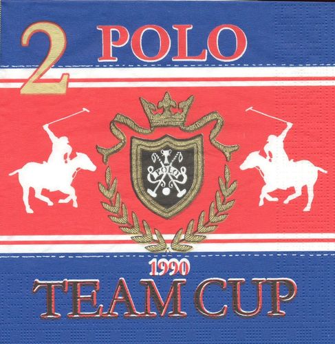 2 Paper Napkins Sport Polo Team Cup