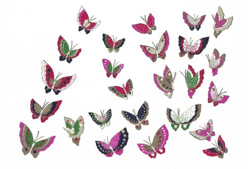25 Iron-on patch Butterflies