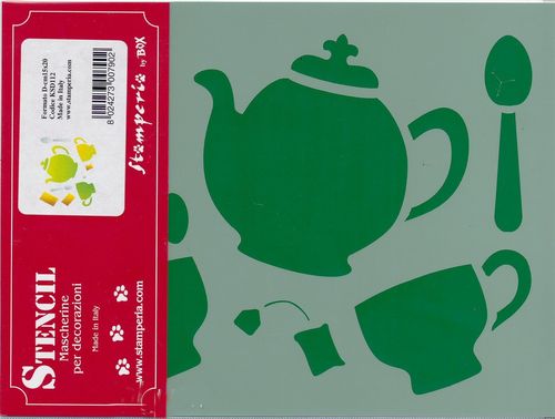 Flexible Stencil Tea Teapot 15x20 cm