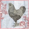 4 Paper Napkins Painted rooster