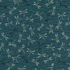 Tissu Japonais Tombo bleu canard 45x54