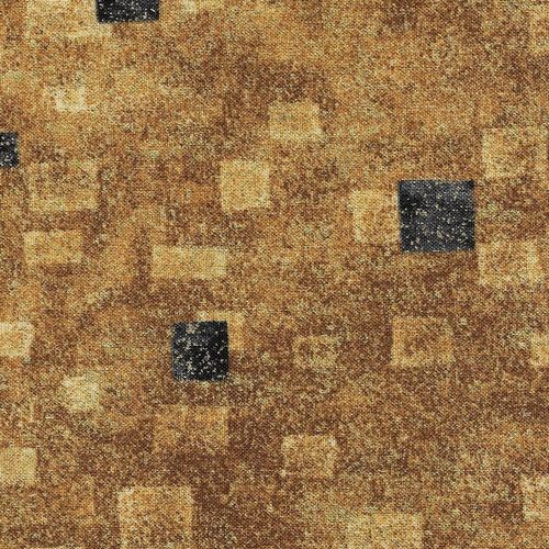Cotton Fabric Gustav Klimt Squares Gold Metallic 45x54 cm