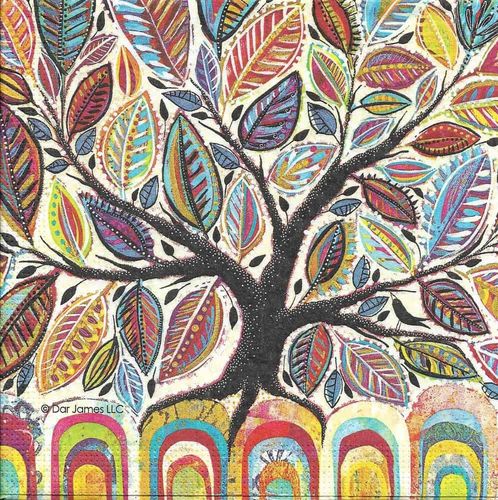4 Paper Napkins Mosaic Magic Tree