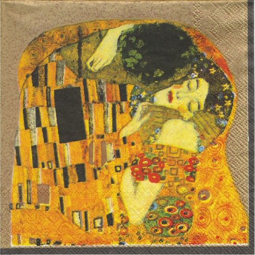 4 Serviettes papier Klimt Le baiser